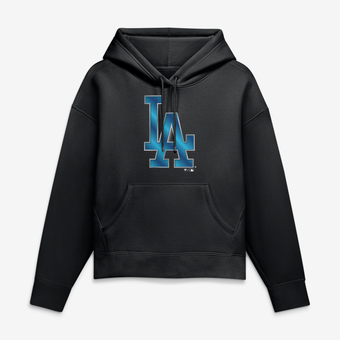 Women's Black Los Angeles Dodgers Metallic Mascot Hoodie