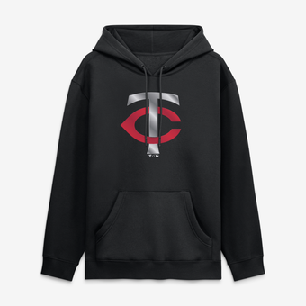 Men's Black Minnesota Twins  Metallic Mascot Hoodie