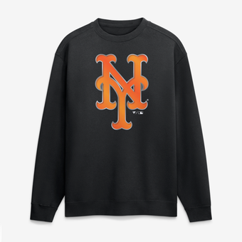 Men's Black New York Mets  Metallic Mascot Sweatshirt