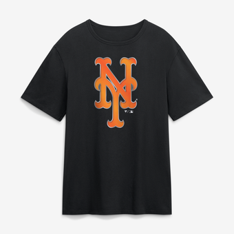 Men's Black New York Mets  Metallic Mascot T-Shirt