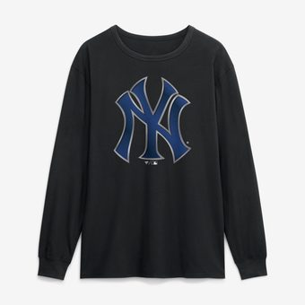 Men's Black New York Yankees  Metallic Mascot Long Sleeve T-Shirt