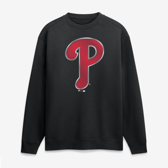 Men's Black Philadelphia Phillies  Metallic Mascot Sweatshirt