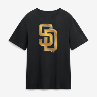Men's Black San Diego Padres  Metallic Mascot T-Shirt