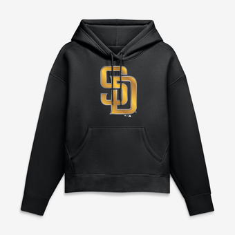 Women's Black San Diego Padres Metallic Mascot Hoodie