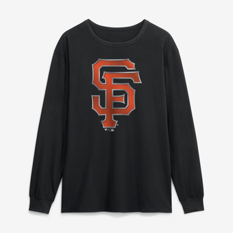 Men's Black San Francisco Giants  Metallic Mascot Long Sleeve T-Shirt