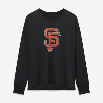 Women's Black San Francisco Giants Metallic Mascot Long Sleeve T-Shirt