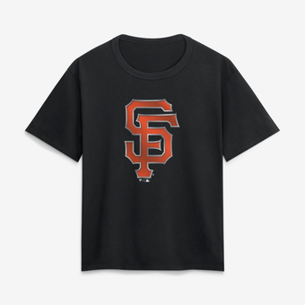 Women's Black San Francisco Giants Metallic Mascot T-Shirt