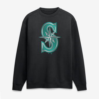 Men's Black Seattle Mariners  Metallic Mascot Sweatshirt