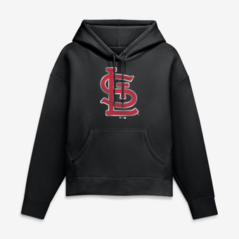 Women's Black St. Louis Cardinals Metallic Mascot Hoodie