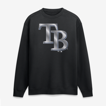 Men's Black Tampa Bay Rays  Metallic Mascot Sweatshirt