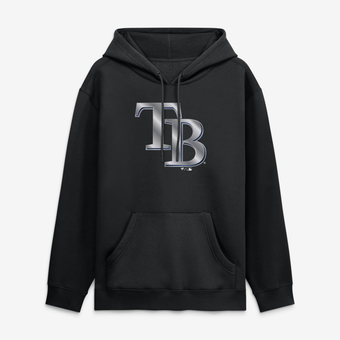 Men's Black Tampa Bay Rays  Metallic Mascot Hoodie