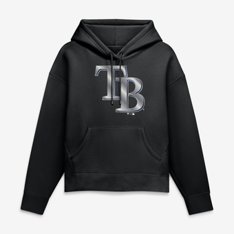 Women's Black Tampa Bay Rays Metallic Mascot Hoodie
