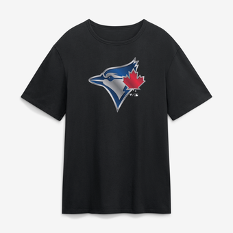 Men's Black Toronto Blue Jays  Metallic Mascot T-Shirt