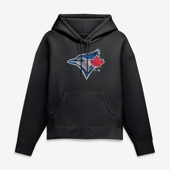 Women's Black Toronto Blue Jays Metallic Mascot Hoodie