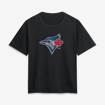 Women's Black Toronto Blue Jays Metallic Mascot T-Shirt