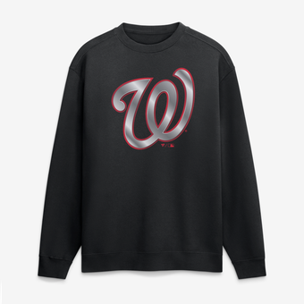 Men's Black Washington Nationals  Metallic Mascot Sweatshirt