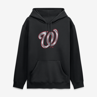 Men's Black Washington Nationals  Metallic Mascot Hoodie