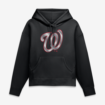 Women's Black Washington Nationals Metallic Mascot Hoodie