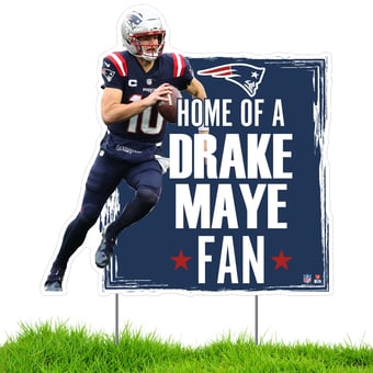 "Drake Maye New England Patriots 22"" x 19"" Player Lawn Sign"