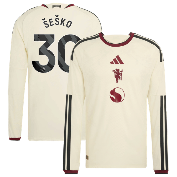 Maillot Third Authentic Manchester United adidas 2026-27 - Manches Longues avec flocage Šeško 30