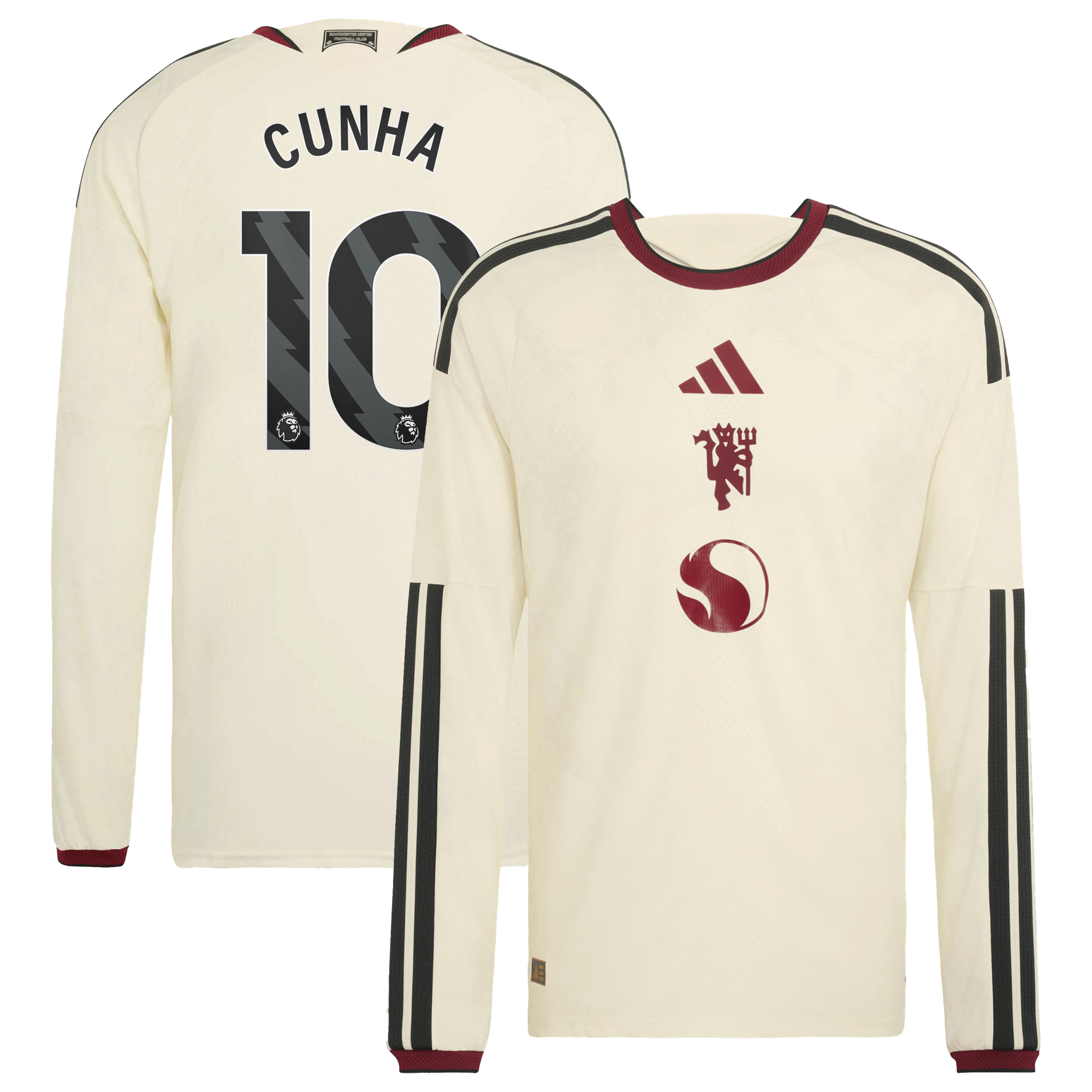 Maillot Third Authentic Manchester United adidas 2026-27 - Manches Longues avec flocage Cunha 10