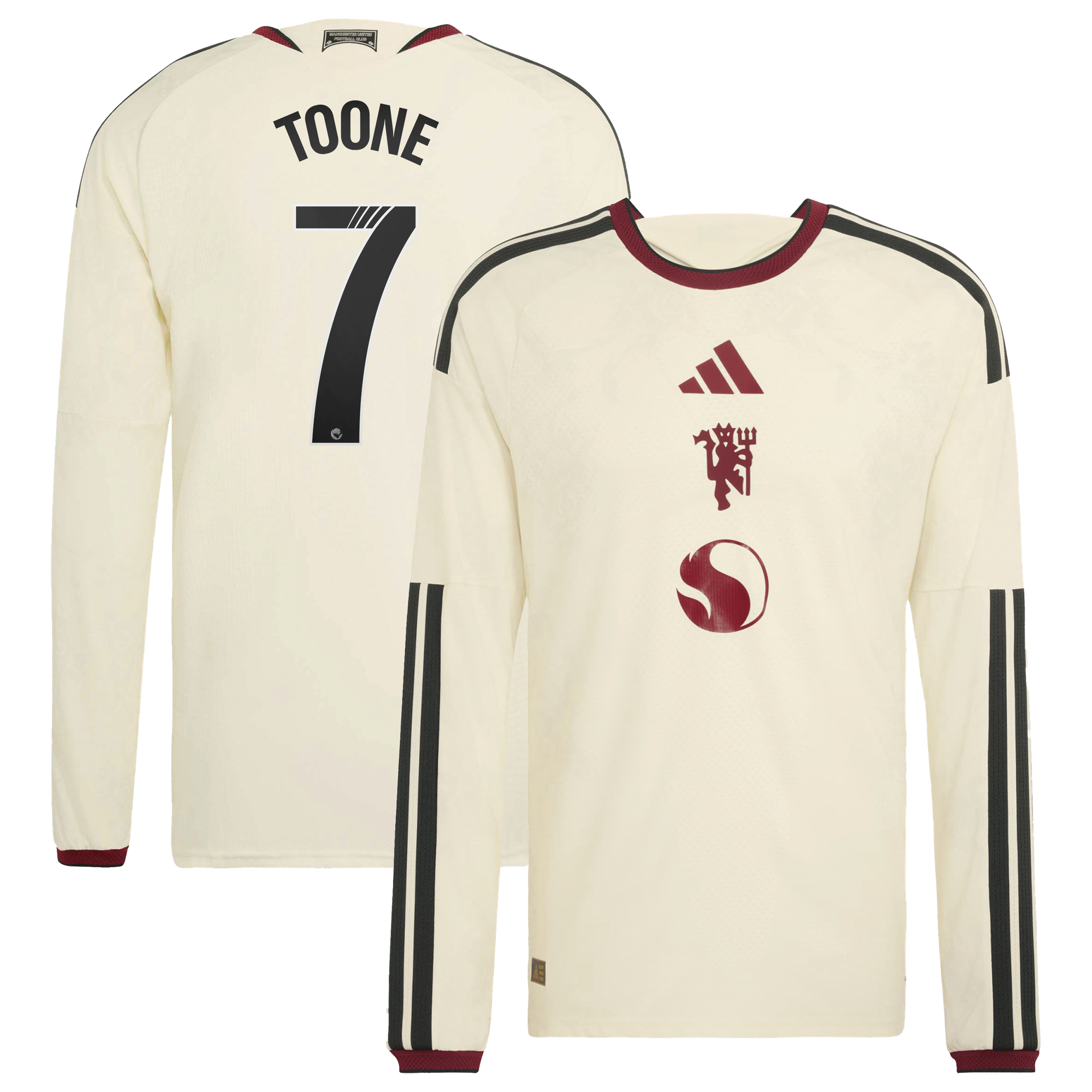 Maillot Third Authentic Manchester United adidas WSL 2026-27 - Manches Longues avec flocage Toone 7