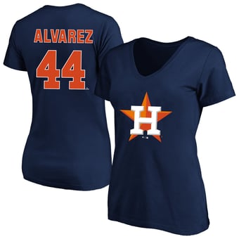 Women's Fanatics Yordan Alvarez Navy Houston Astros Plus Size Name & Number V-Neck T-Shirt