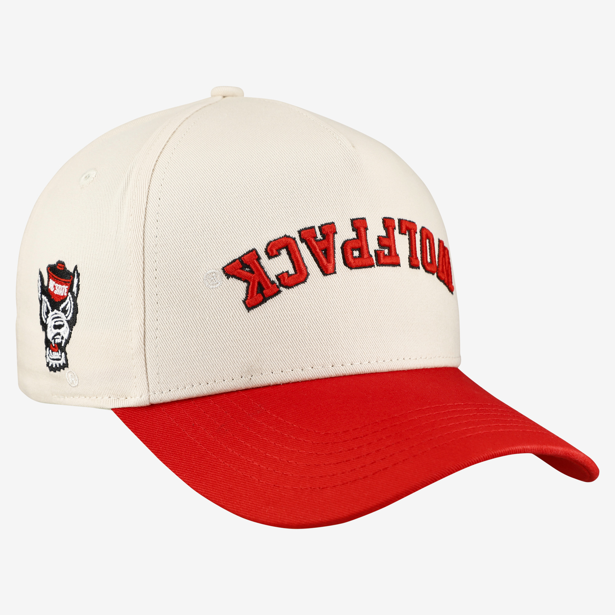 Unisex No Rivals Natural/Red NC State Wolfpack Upside Down Classic Colors Adjustable Hat