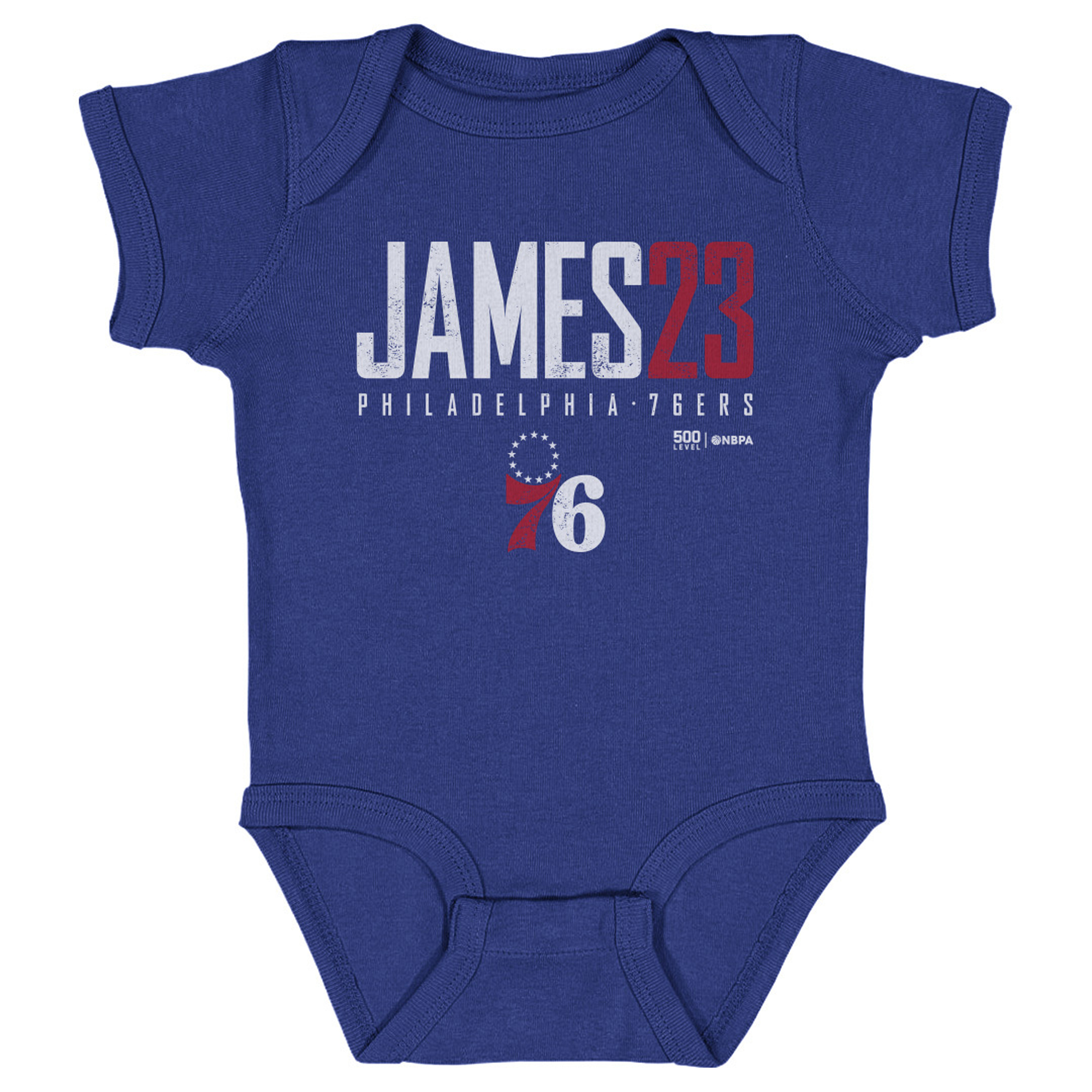 Infant 500 Level LeBron James Royal Philadelphia 76ers Elite Bodysuit