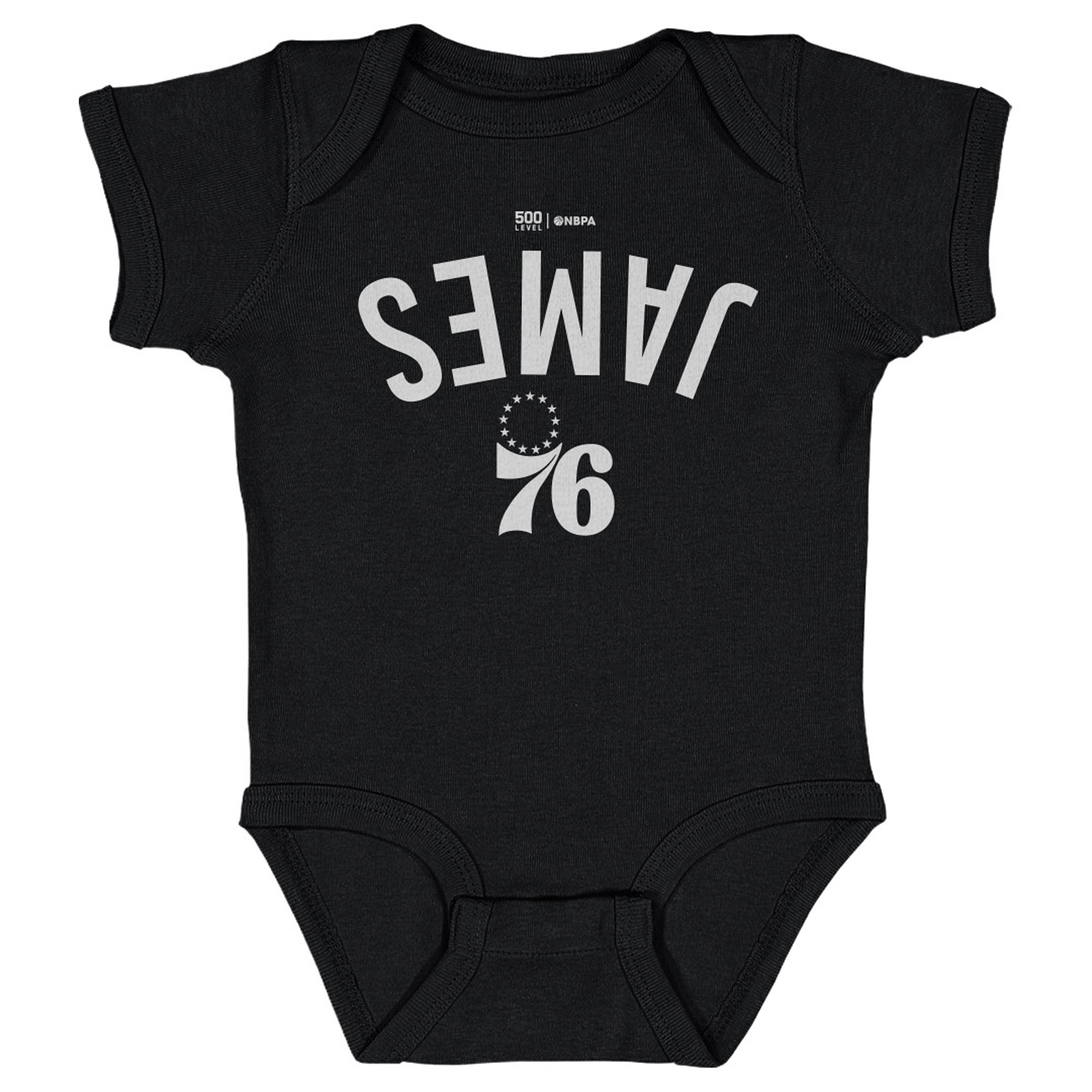 Infant 500 Level LeBron James Black Philadelphia 76ers Invert Bodysuit