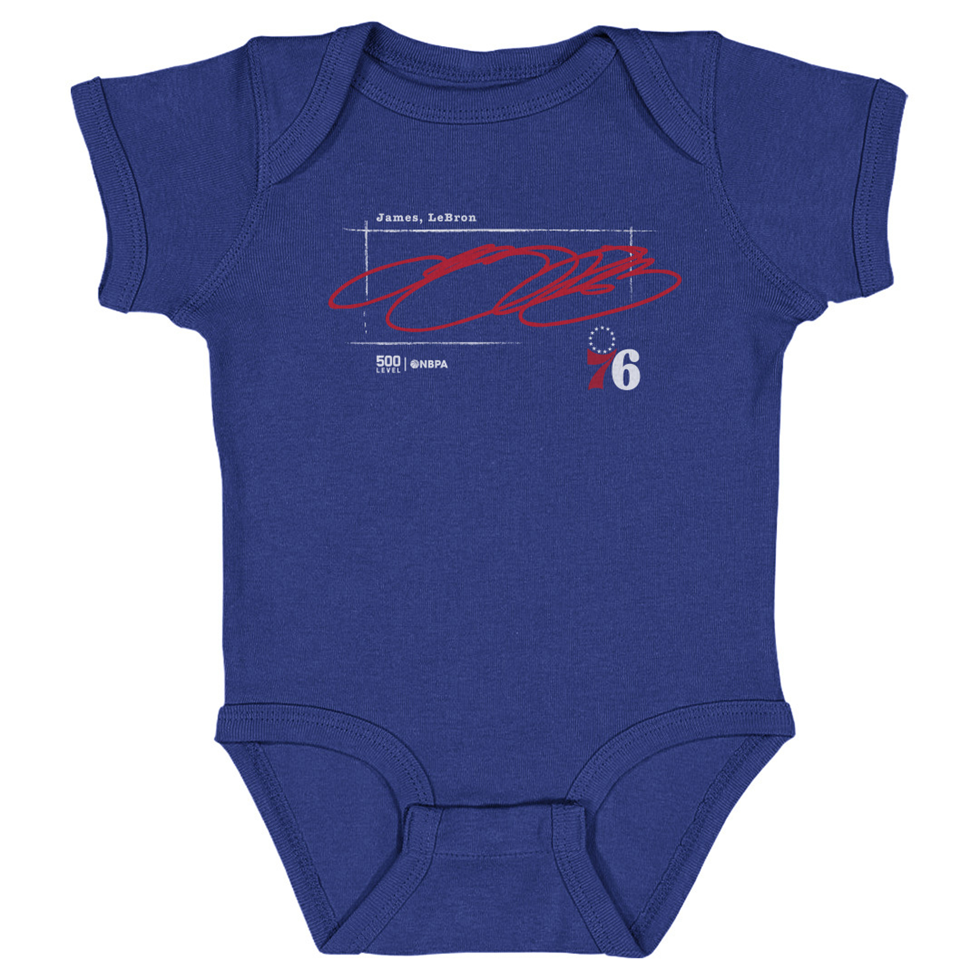 Infant 500 Level LeBron James Royal Philadelphia 76ers Signature Bodysuit