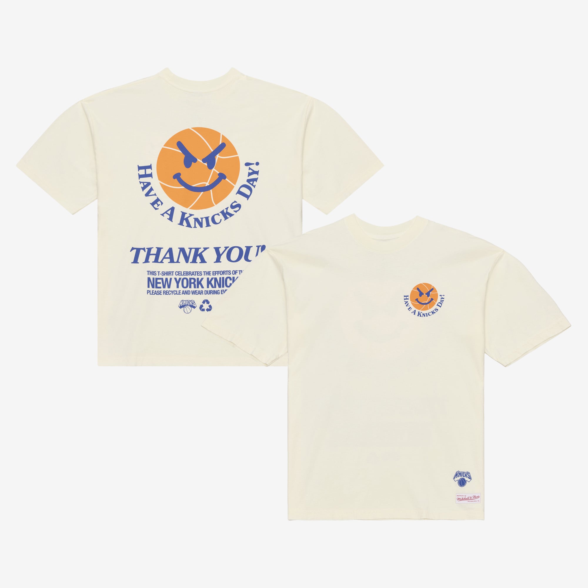 Men's Mitchell & Ness  Cream New York Knicks Have a Day T-Shirt