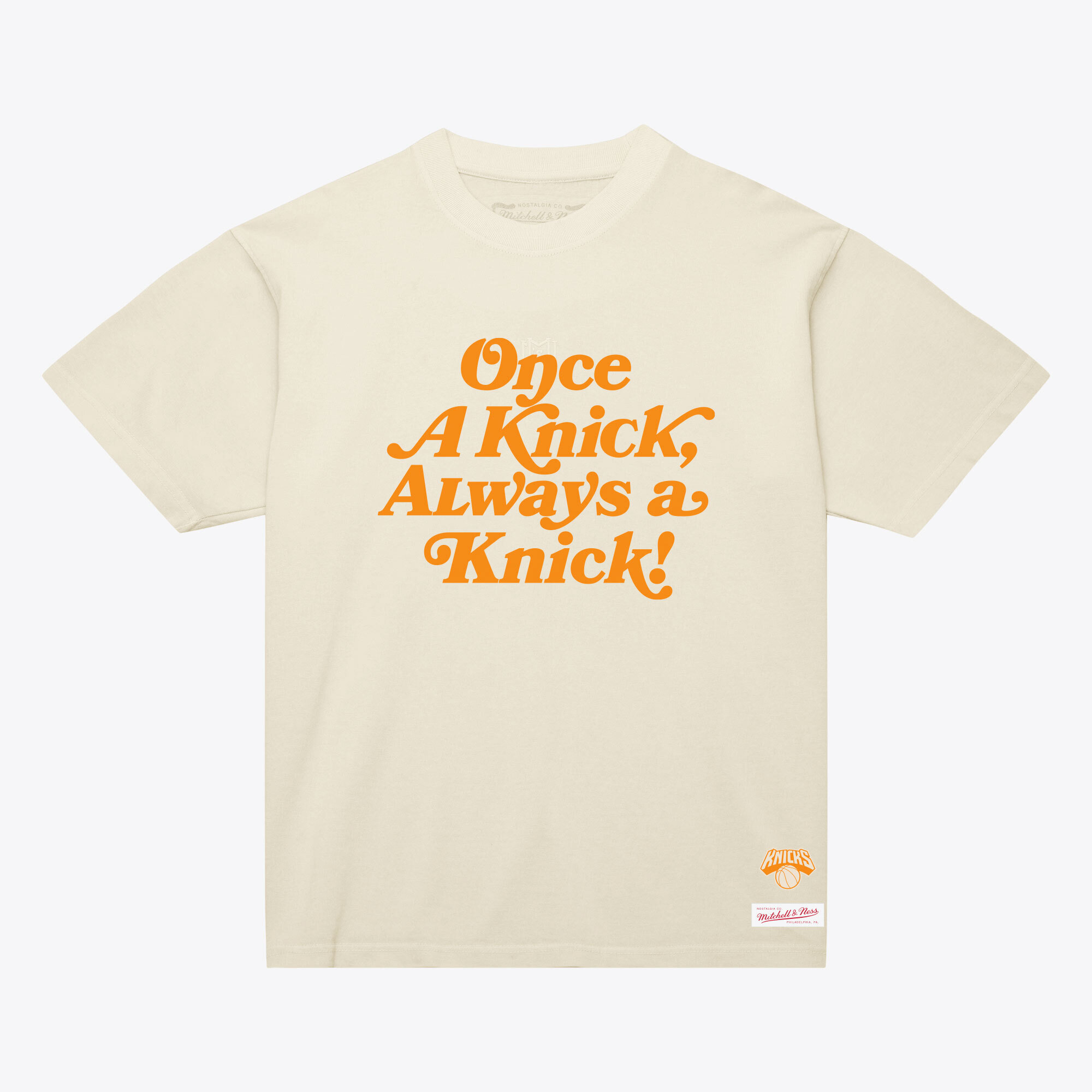 Mitchell & Ness Men's New York Knicks Once a Knick T-Shirt, Small, White