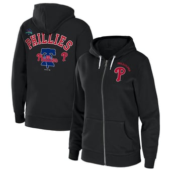 Women's WEAR by Erin Andrews  Black Philadelphia Phillies Full-Zip Sponge Fleece Hoodie