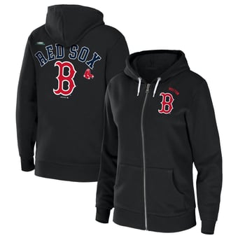 Women's WEAR by Erin Andrews  Black Boston Red Sox Full-Zip Sponge Fleece Hoodie