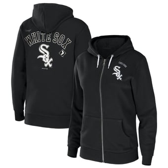 Women's WEAR by Erin Andrews  Black Chicago White Sox Full-Zip Sponge Fleece Hoodie