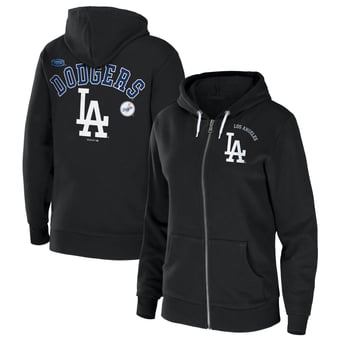 Women's WEAR by Erin Andrews  Black Los Angeles Dodgers Full-Zip Sponge Fleece Hoodie
