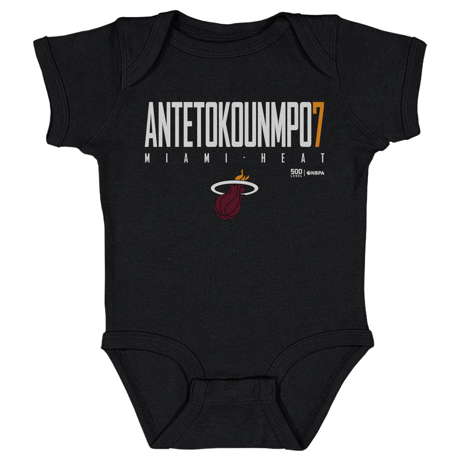Infant 500 Level Giannis Antetokounmpo Black Miami Heat Elite Bodysuit