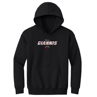 Youth 500 Level Giannis Antetokounmpo Black Miami Heat Team Font Hoodie