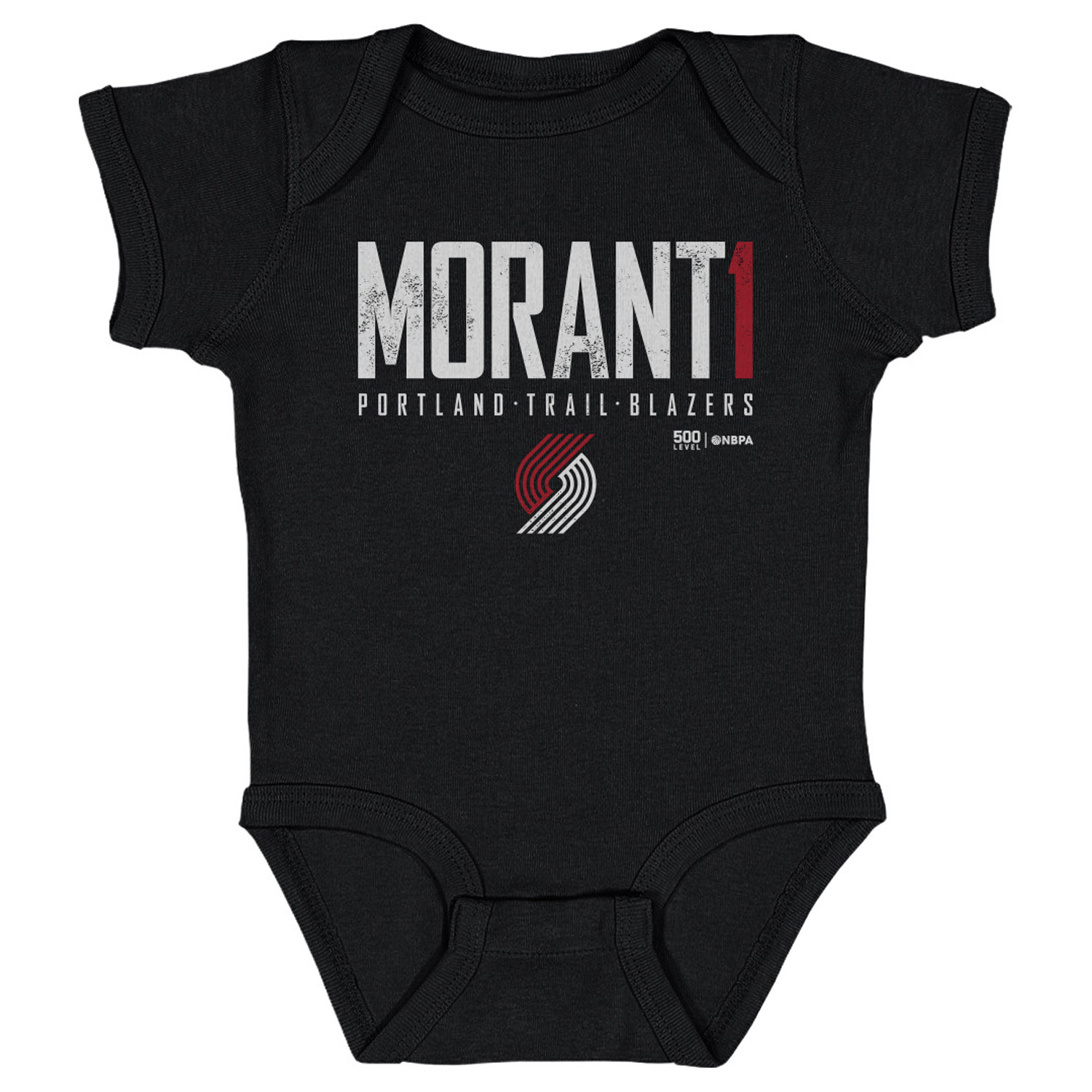 Infant 500 Level Ja Morant Black Portland Trail Blazers Elite Bodysuit