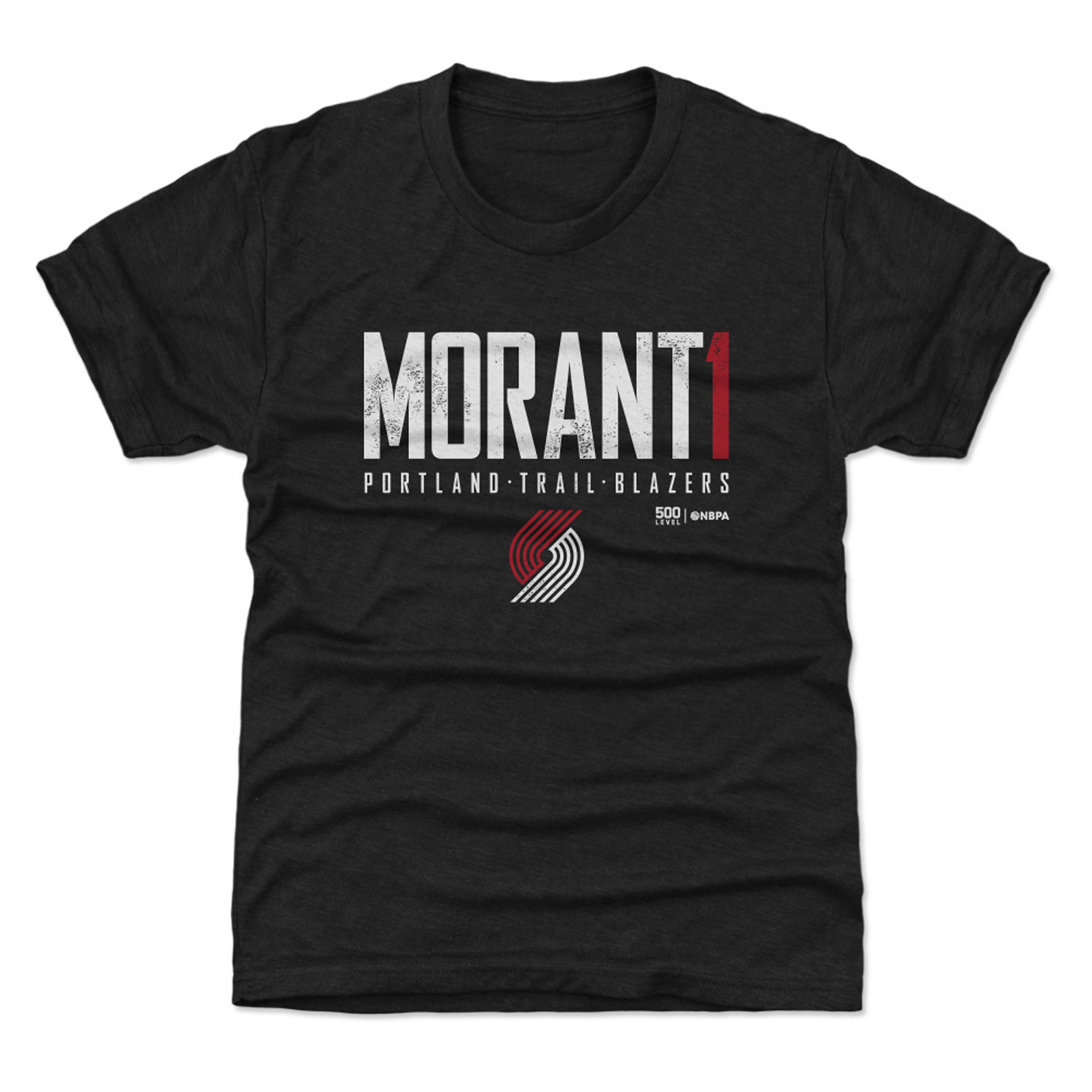 Youth 500 Level Ja Morant Black Portland Trail Blazers Elite T-Shirt