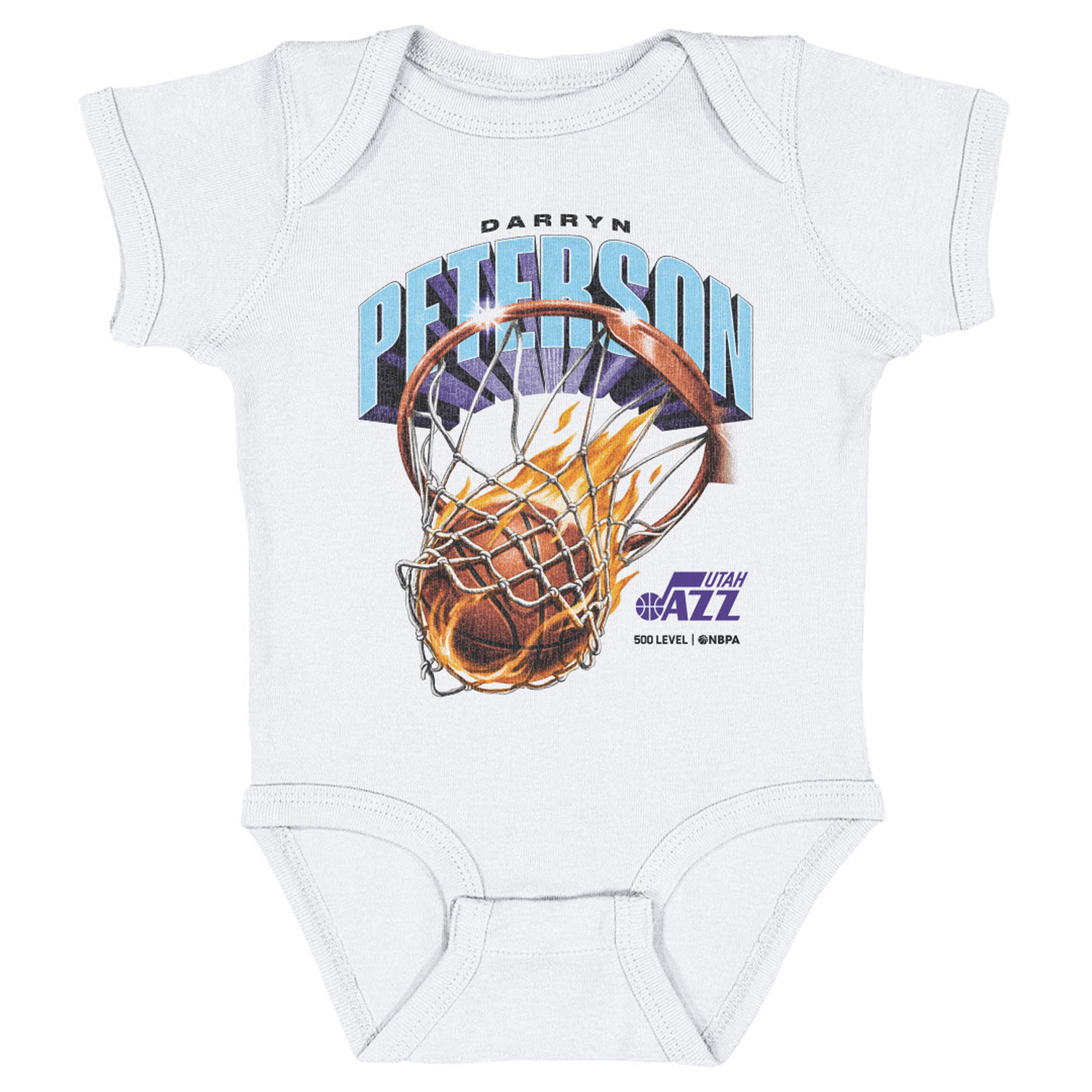 Infant 500 Level Darryn Peterson White Utah Jazz On Fire Bodysuit