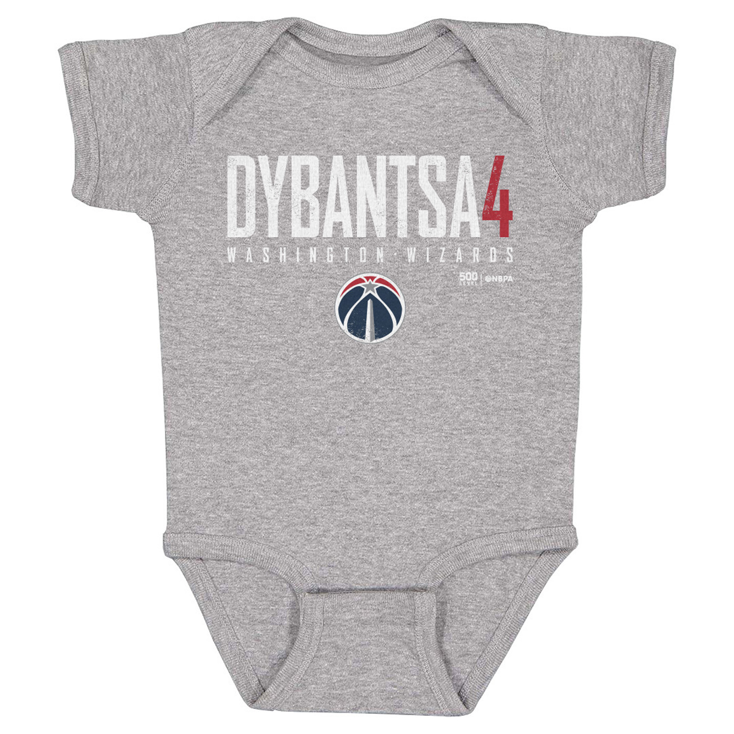 Infant 500 Level AJ Dybantsa Heather Gray Washington Wizards Elite Bodysuit Infant 500 Level AJ Dybantsa Heather Gray Washington Wizards Elite Bodysuit