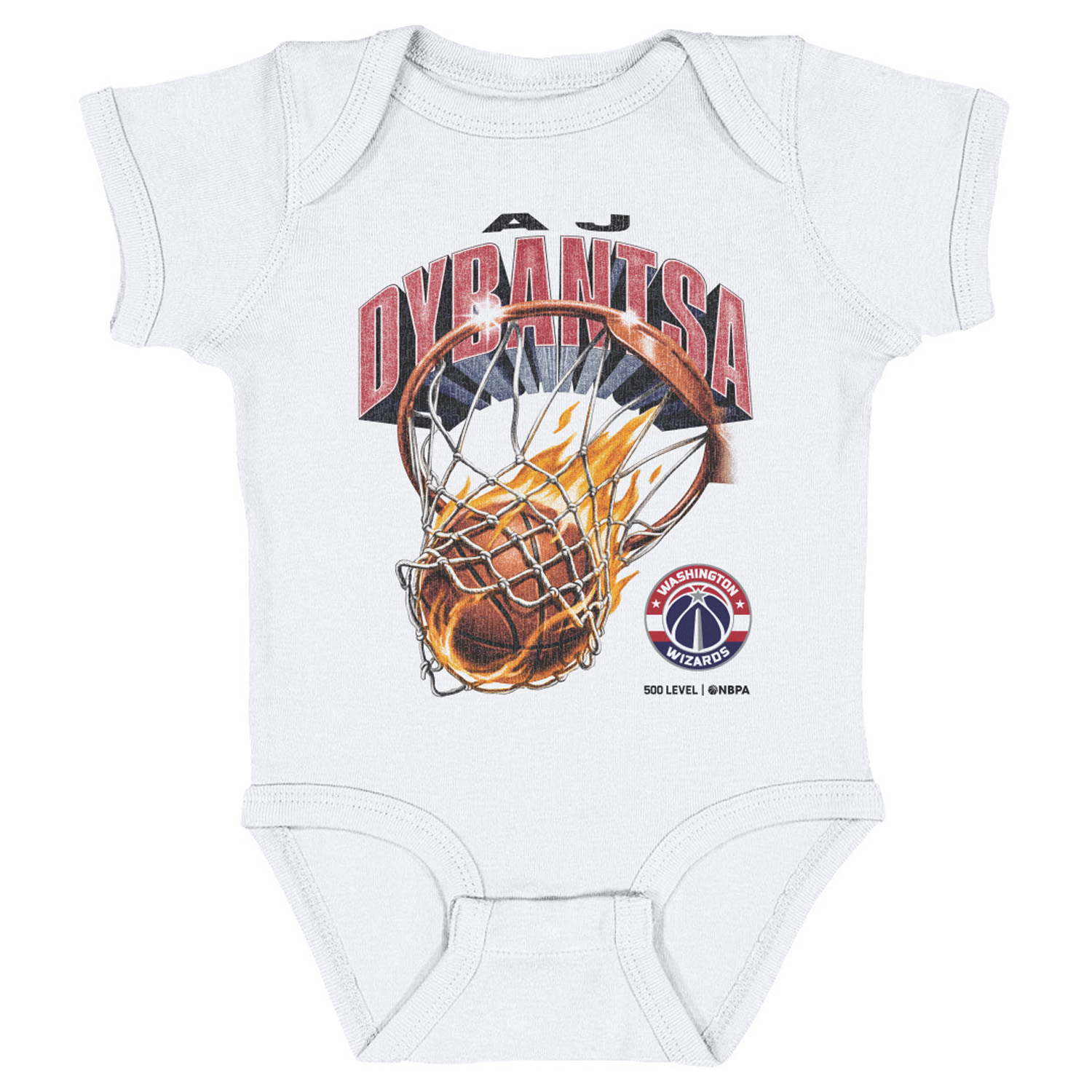 Infant 500 Level AJ Dybantsa White Washington Wizards On Fire Bodysuit