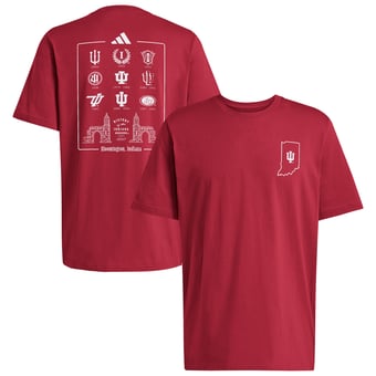 Men's adidas Crimson Indiana Hoosiers Logo History Fresh T-Shirt