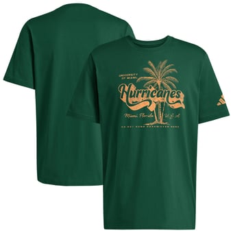 Men's adidas  Green Miami Hurricanes Retro Fresh T-Shirt