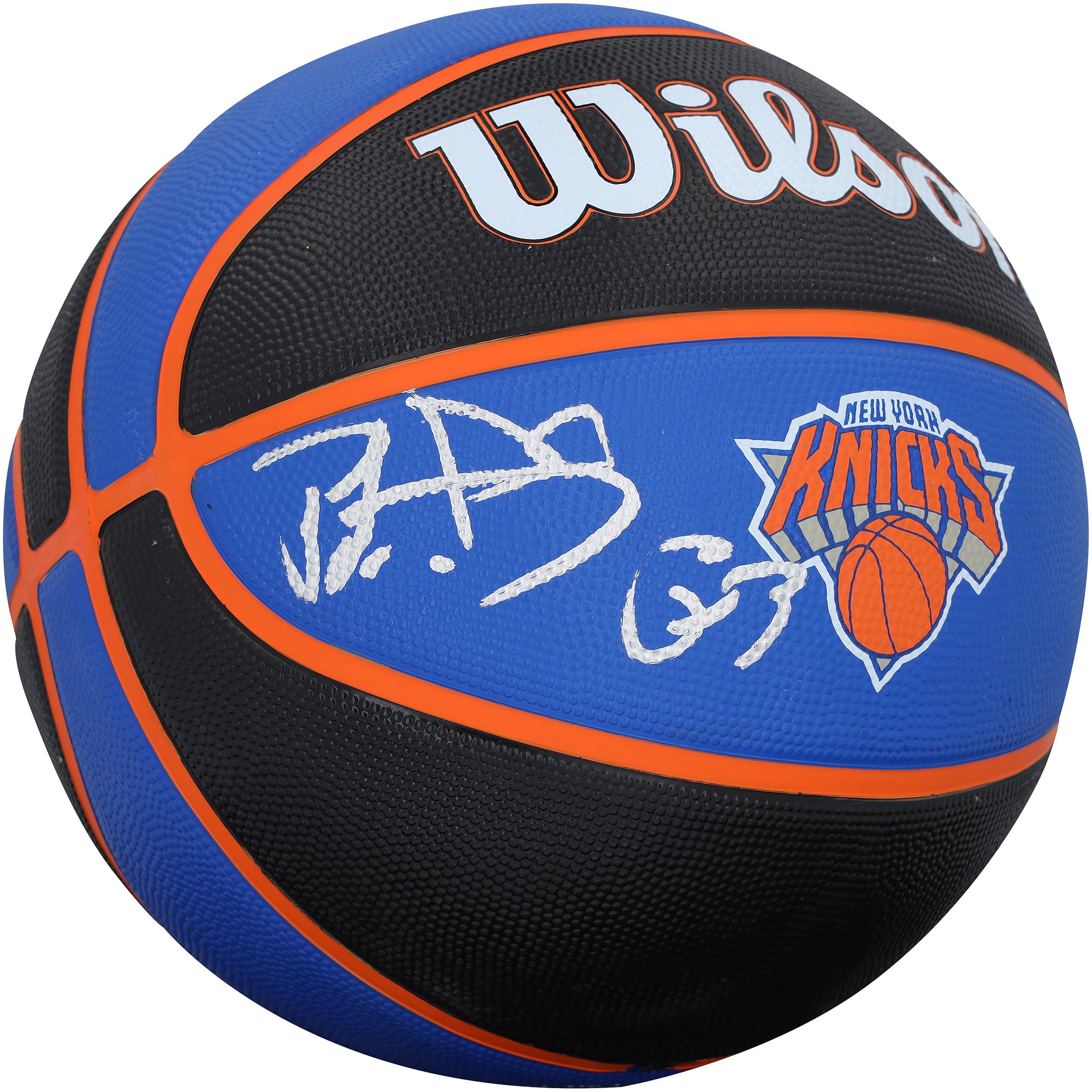 Patrick Ewing New York Knicks Autographed Wilson Black/Blue Team Tribute Basketball