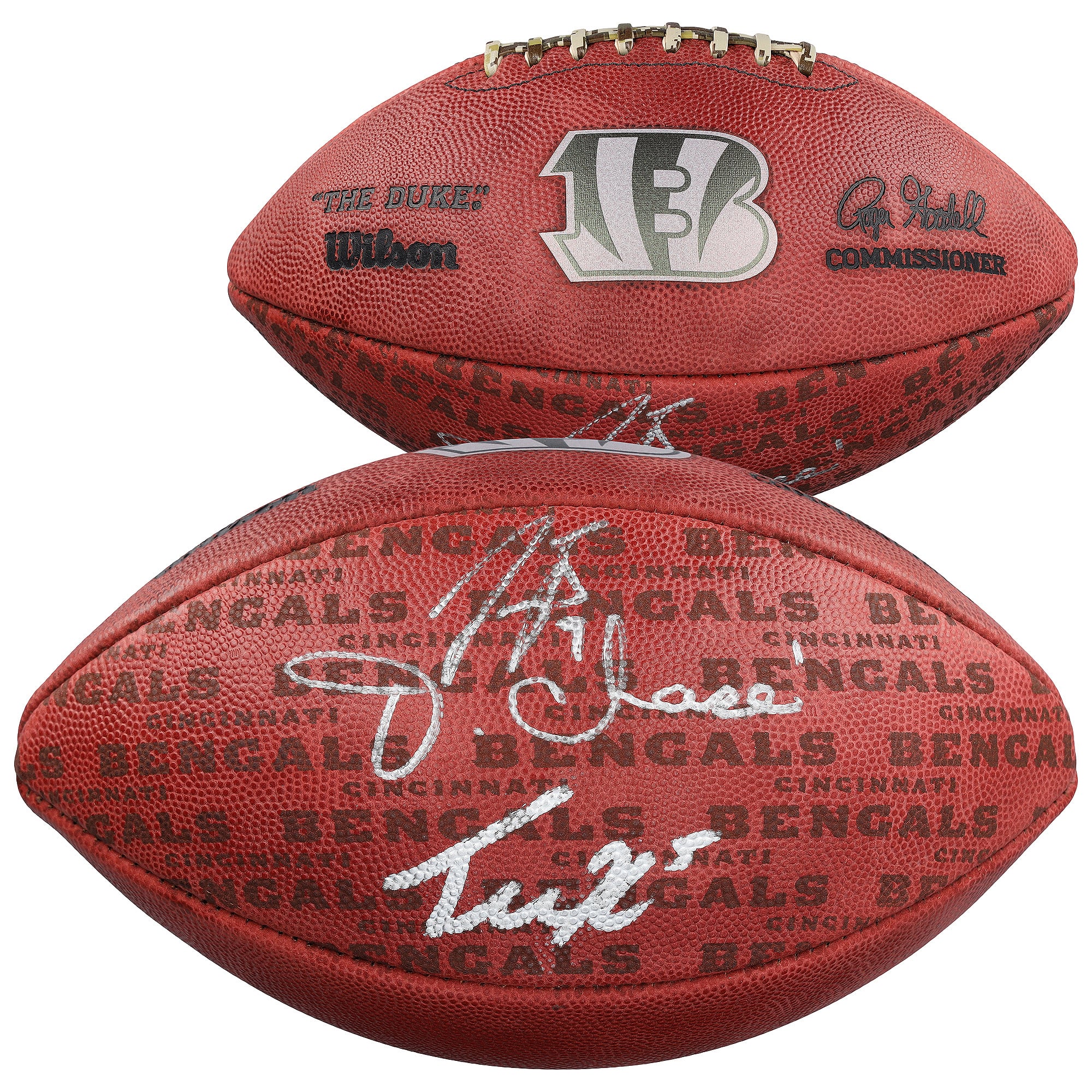 Joe Burrow, Ja'Marr Chase & Tee Higgins Cincinnati Bengals Autographed Duke Showcase Football