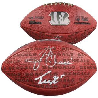 Joe Burrow, Ja'Marr Chase & Tee Higgins Cincinnati Bengals Autographed Duke Showcase Football
