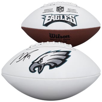 Makai Lemon Philadelphia Eagles Autographed Wilson White Panel Football